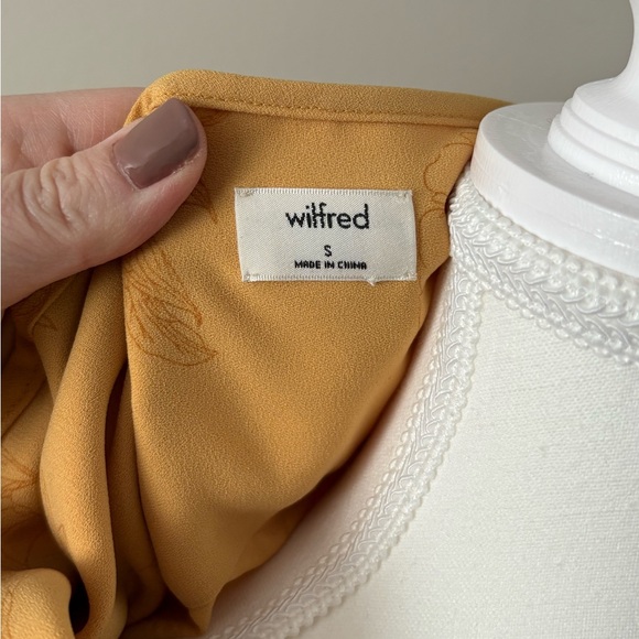 Wilfred Floral Tiered Mini Dress – Mustard Gold – Size S - Picture 7 of 7